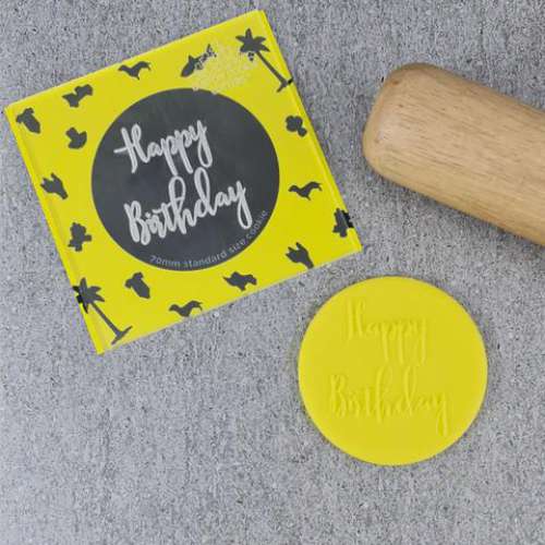 Cookie Stamp Debosser - Happy Birthday #3